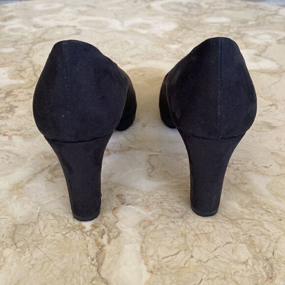 Roccobarocco Black Suede Leather Party Pumps 3” Heels - Picture 8 of 14